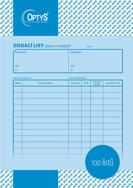 OP 1044 Dodací list  A5 100 listů