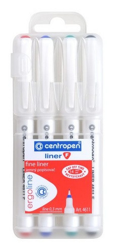 Popisovač Centropen 4611 F sada 4ks šíře 0,3mm