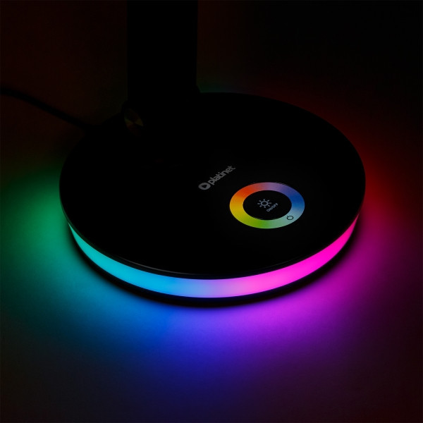Platinet stolní LED lampa 12W stmívatelná, dotykové ovládání, USB port, černá