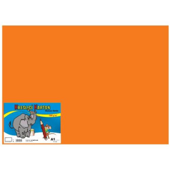 Kreslící karton barevný A1 10ks 180g oranžový