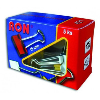 Klip 421/19 barevný 5ks Binder-Clips RON