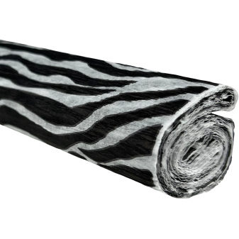 Krepový papír - Zebra 0,5x2m 28 g/m2 D64